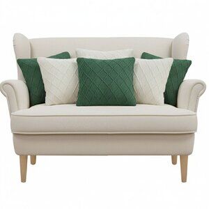 SOGA 6PC Forest Green & Cream Diamond & Cable Knit Pillowcase Set – 45cm Covers